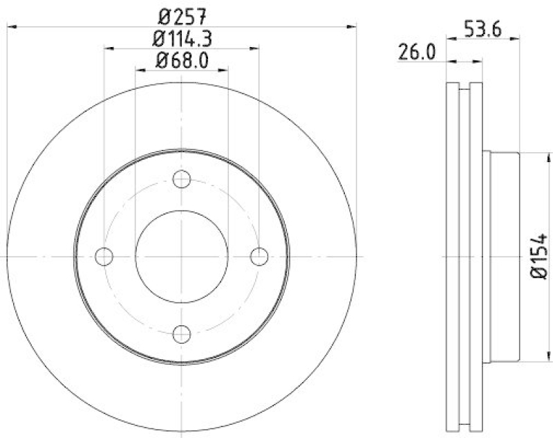 HELLA 8DD 355 118-571 Bremsscheibe für NISSAN