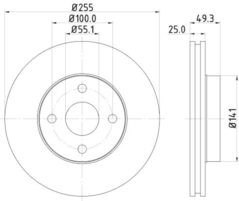 HELLA 8DD 355 118-621 Bremsscheibe für TOYOTA