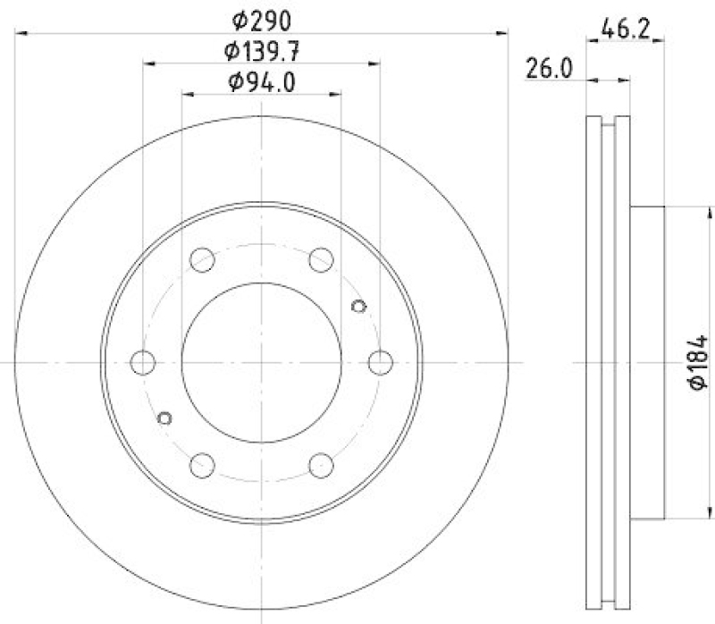 HELLA 8DD 355 118-631 Bremsscheibe für MITSU.