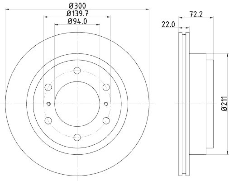 HELLA 8DD 355 118-651 Bremsscheibe für MITSU.