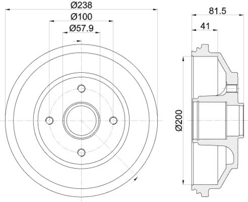 HELLA 8DT 355 302-931 Bremstrommel für SUZUKI