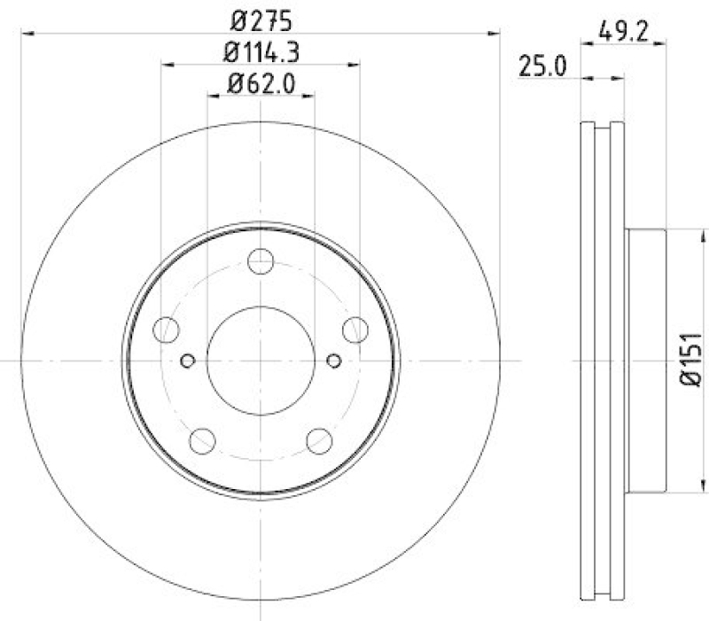 HELLA 8DD 355 118-691 Bremsscheibe für TOYOTA RAV 4 II