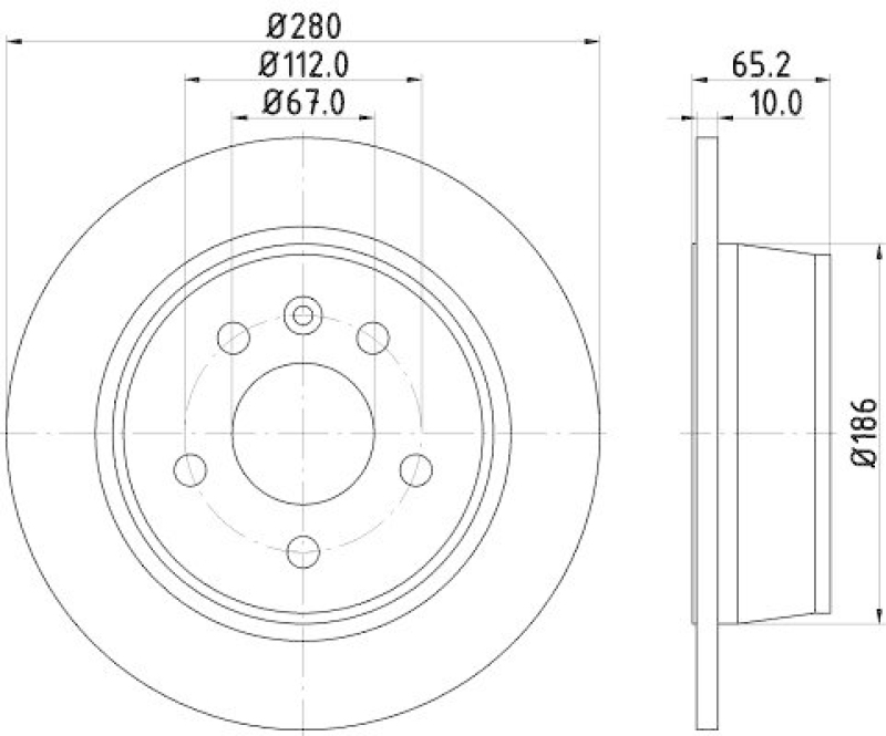 HELLA 8DD 355 104-541 Bremsscheibe für MB