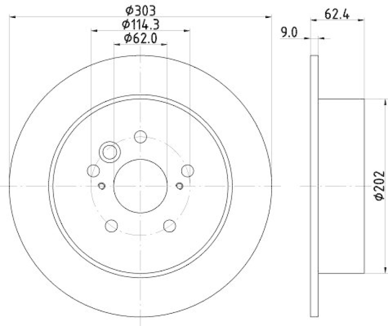 HELLA 8DD 355 118-721 Bremsscheibe für TOYOTA