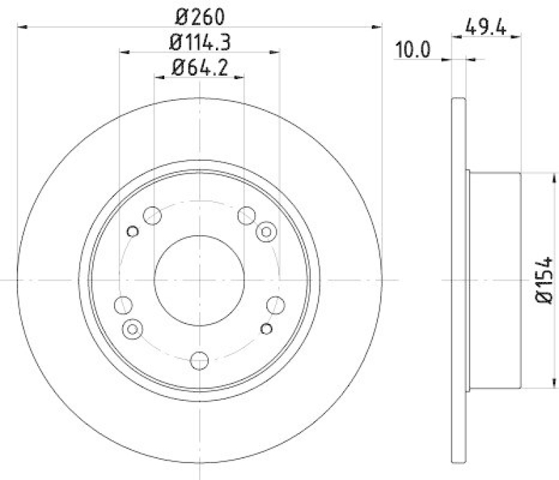 HELLA 8DD 355 118-731 Bremsscheibe für HONDA