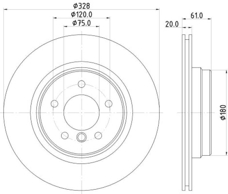 HELLA 8DD 355 104-571 Bremsscheibe 50435