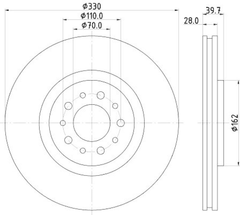 HELLA 8DD 355 118-751 Bremsscheibe für ALFA