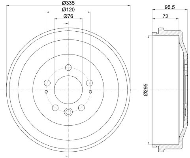 HELLA 8DT 355 303-011 Bremstrommel