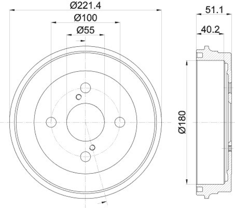 HELLA 8DT 355 303-021 Bremstrommel