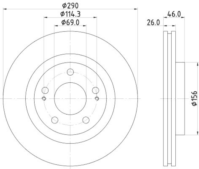 HELLA 8DD 355 118-791 Bremsscheibe für MITSU.