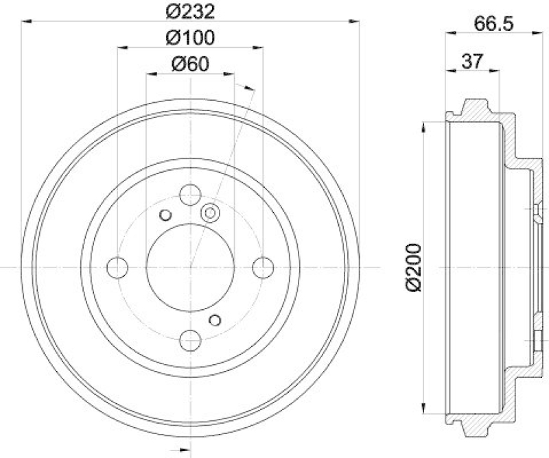 HELLA 8DT 355 303-051 Bremstrommel