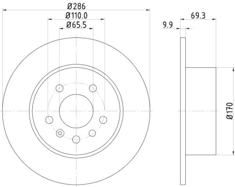 HELLA 8DD 355 104-701 Bremsscheibe für OPEL/SAAB