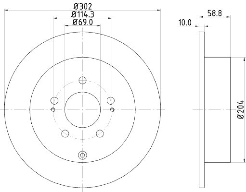 HELLA 8DD 355 118-801 Bremsscheibe für MITSU.