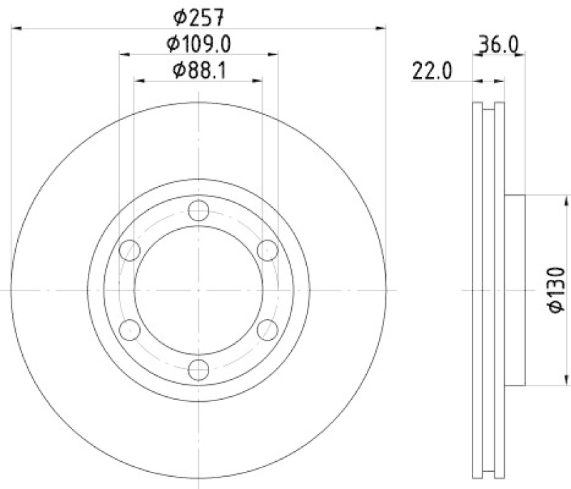 HELLA 8DD 355 104-711 Bremsscheibe 52418