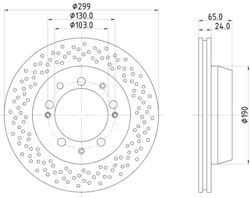 HELLA 8DD 355 104-751 Bremsscheibe für PORSCHE