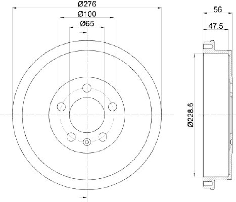 HELLA 8DT 355 303-081 Bremstrommel