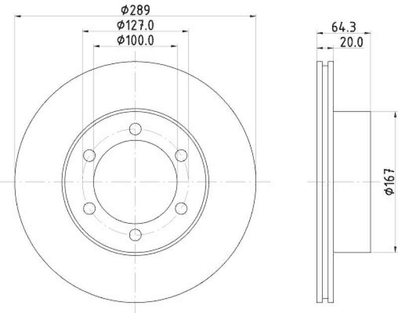 HELLA 8DD 355 104-761 Bremsscheibe für TOYOTA/VW