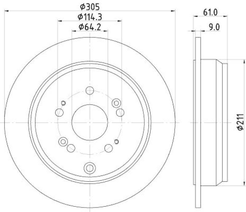 HELLA 8DD 355 118-901 Bremsscheibe für HONDA