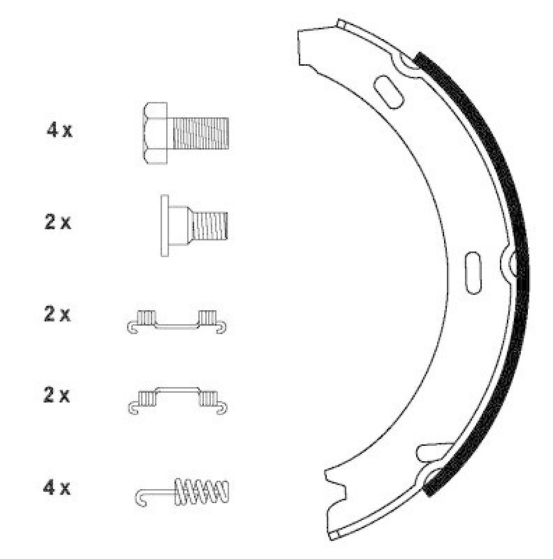 HELLA 8DA 355 050-341 Bremsbackensatz für MB