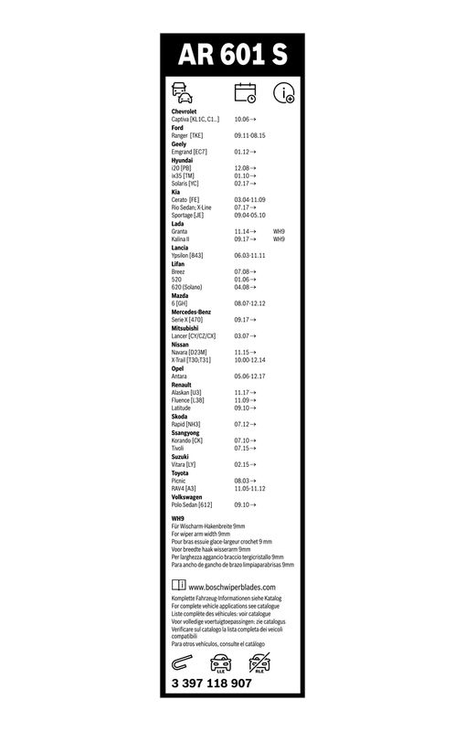 B-Ware BOSCH 3 397 118 907 Wischblatt AR601S Aerotwin Retrofit Scheibenwischer 600/400 mm vorne