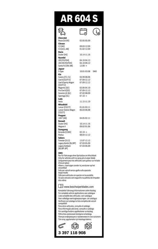 B-Ware BOSCH 3 397 118 908 Wischblatt AR604S Aerotwin Retrofit Scheibenwischer 600/450 mm vorne