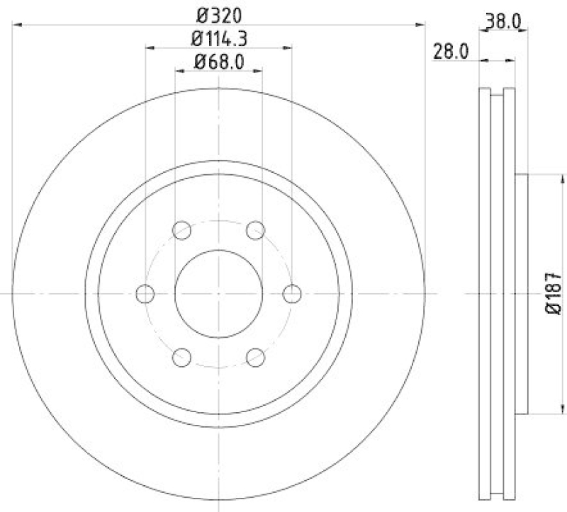 HELLA 8DD 355 119-001 Bremsscheibe für NISSAN