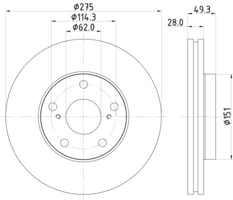 HELLA 8DD 355 104-931 Bremsscheibe für TOYOTA