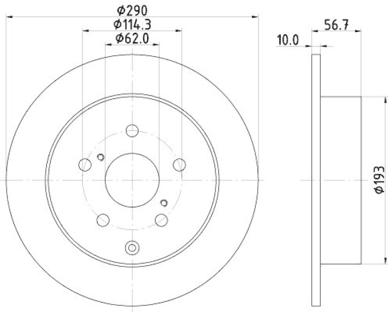 HELLA 8DD 355 119-021 Bremsscheibe für TOYOTA