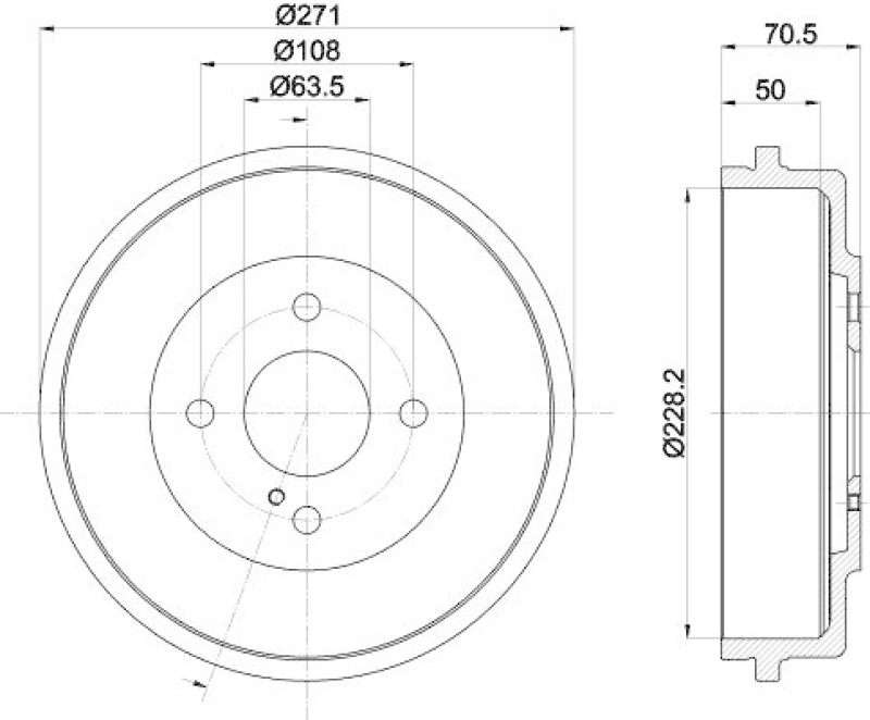 HELLA 8DT 355 303-191 Bremstrommel