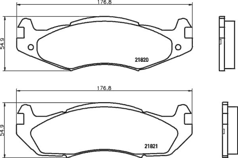 HELLA 8DB 355 006-371 Bremsbelagsatz, Scheibenbremsbelag für JEEP