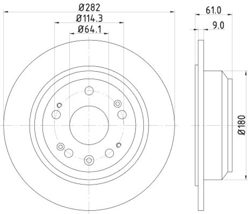 HELLA 8DD 355 119-041 Bremsscheibe für HONDA ACCORD VII (CM)