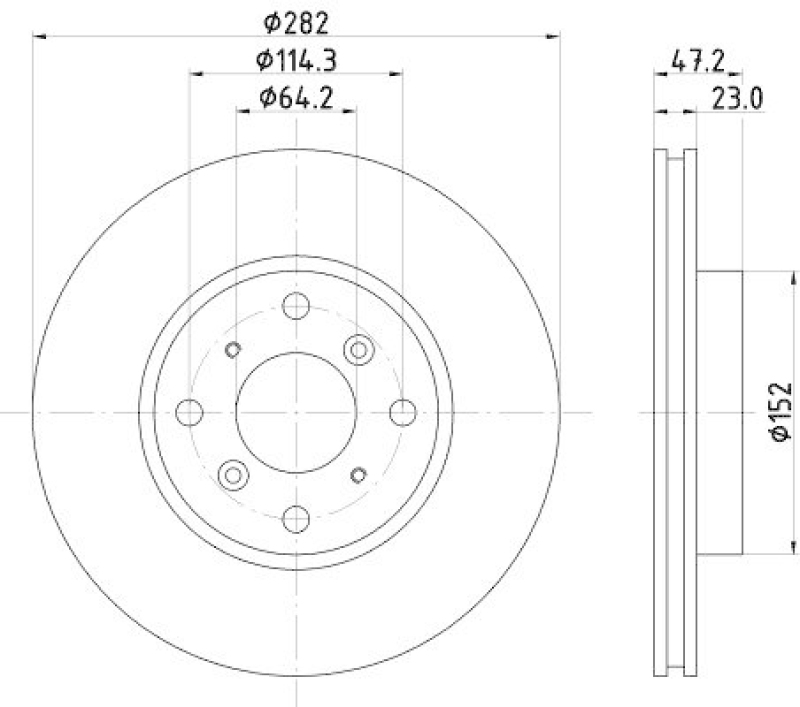 HELLA 8DD 355 104-991 Bremsscheibe für HONDA