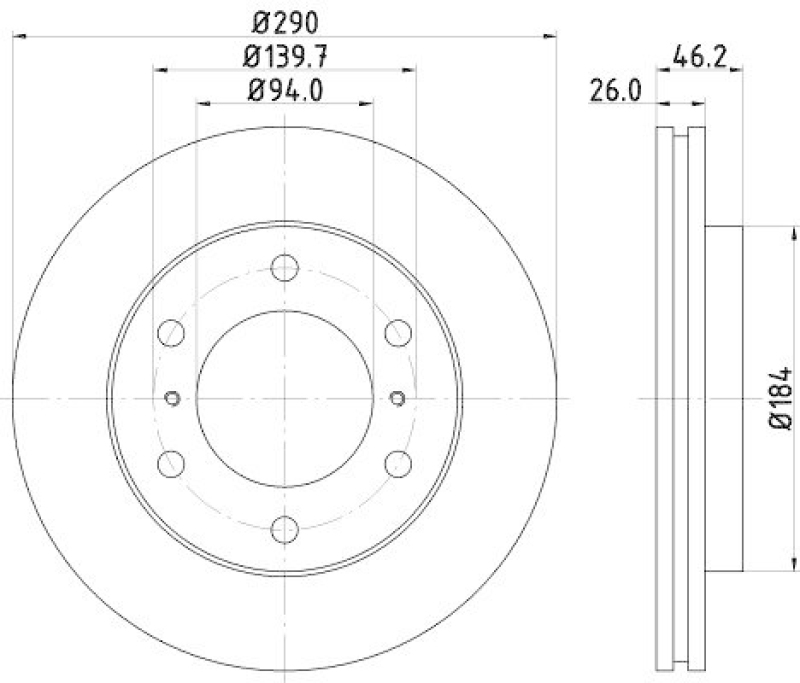 HELLA 8DD 355 119-071 Bremsscheibe für MITSU.