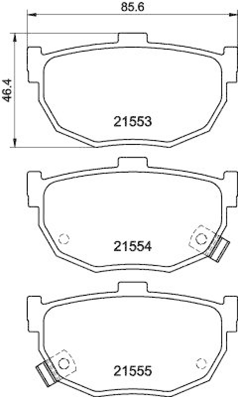 HELLA 8DB 355 006-411 Bremsbelagsatz, Scheibenbremsbelag für HYUNDAI/KIA/NISSAN