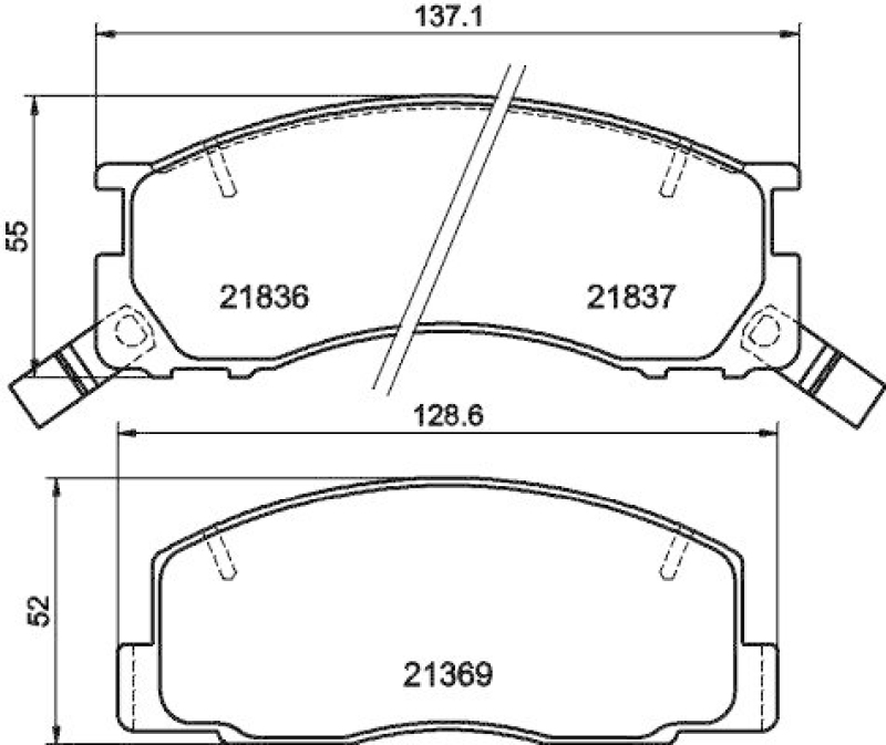 HELLA 8DB 355 006-451 Bremsbelagsatz, Scheibenbremsbelag für TOYOTA PREVIA (TCR2/TCR1)