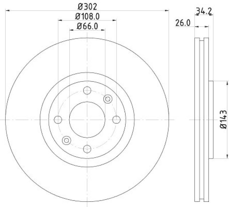 HELLA 8DD 355 119-161 Bremsscheibe für P.S.A