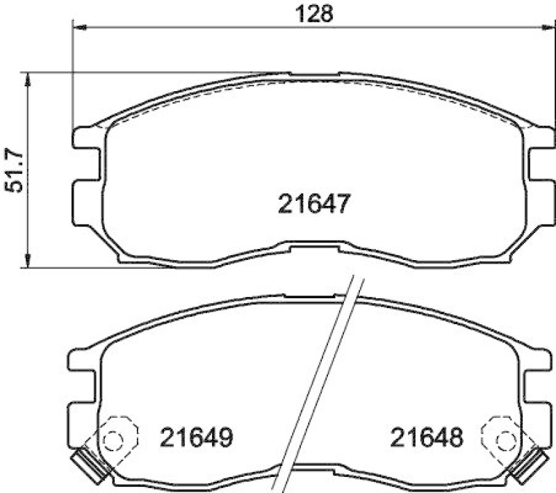 HELLA 8DB 355 006-471 Bremsbelagsatz, Scheibenbremsbelag für MITSU./PROTON