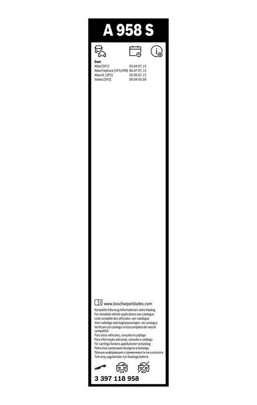 B-Ware BOSCH 3 397 118 958 Wischblatt A958S Aerotwin Scheibenwischer 650/650 mm vorne