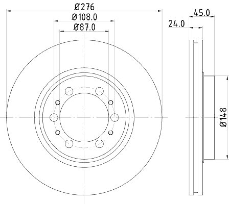 HELLA 8DD 355 105-131 Bremsscheibe für MITSU.