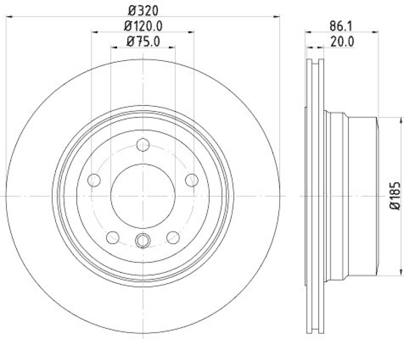 HELLA 8DD 355 119-201 Bremsscheibe für BMW