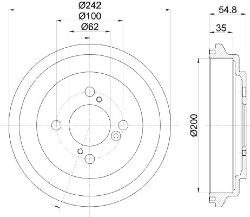 HELLA 8DT 355 303-291 Bremstrommel