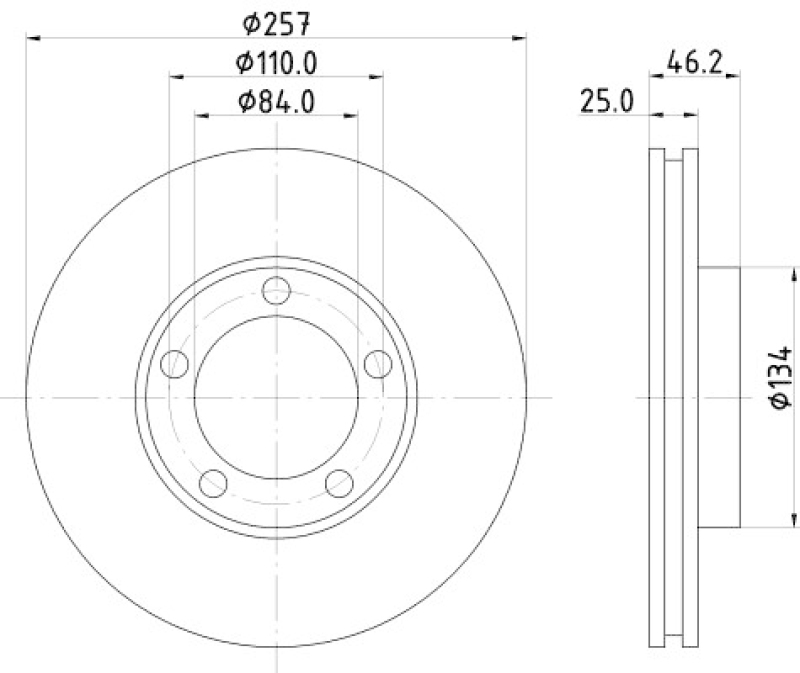 HELLA 8DD 355 105-181 Bremsscheibe 53641