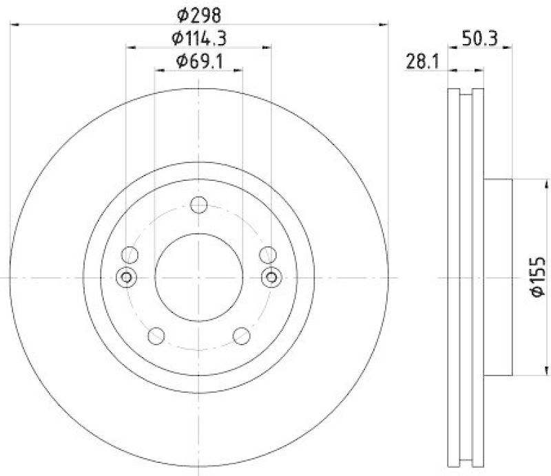 HELLA 8DD 355 119-251 Bremsscheibe für HYUNDAI