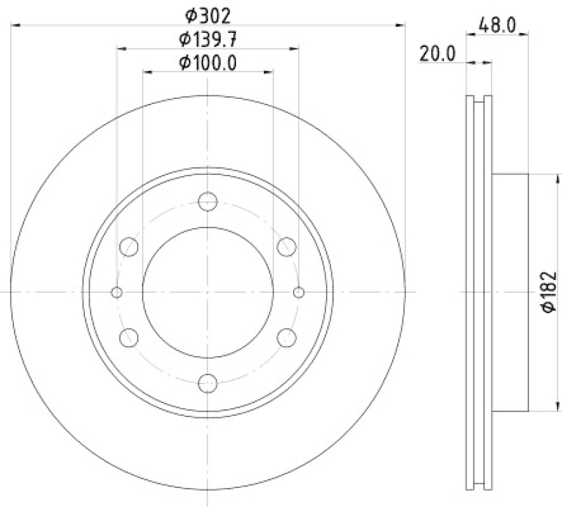 HELLA 8DD 355 105-191 Bremsscheibe 53629