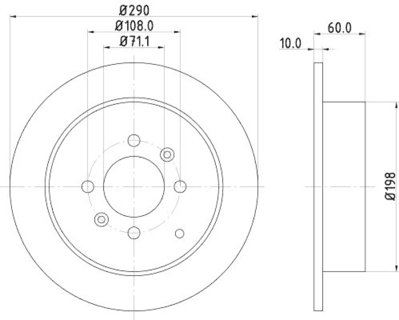 HELLA 8DD 355 105-231 Bremsscheibe für PEUGEOT