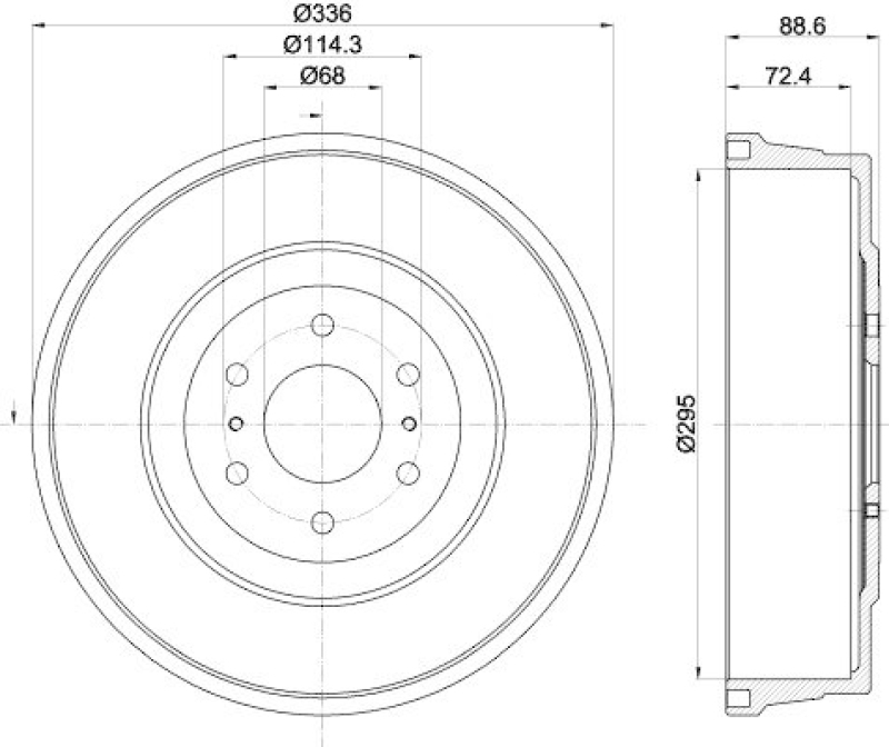 HELLA 8DT 355 303-331 Bremstrommel