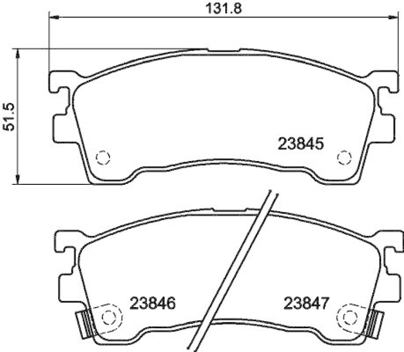 HELLA 8DB 355 006-621 Bremsbelagsatz, Scheibenbremsbelag für MAZDA/FORD USA