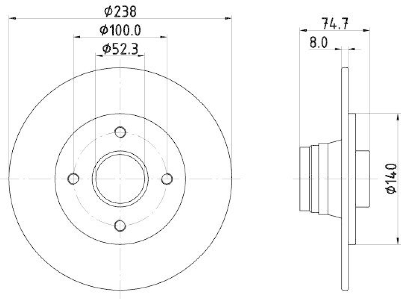 HELLA 8DD 355 105-271 Bremsscheibe 52817