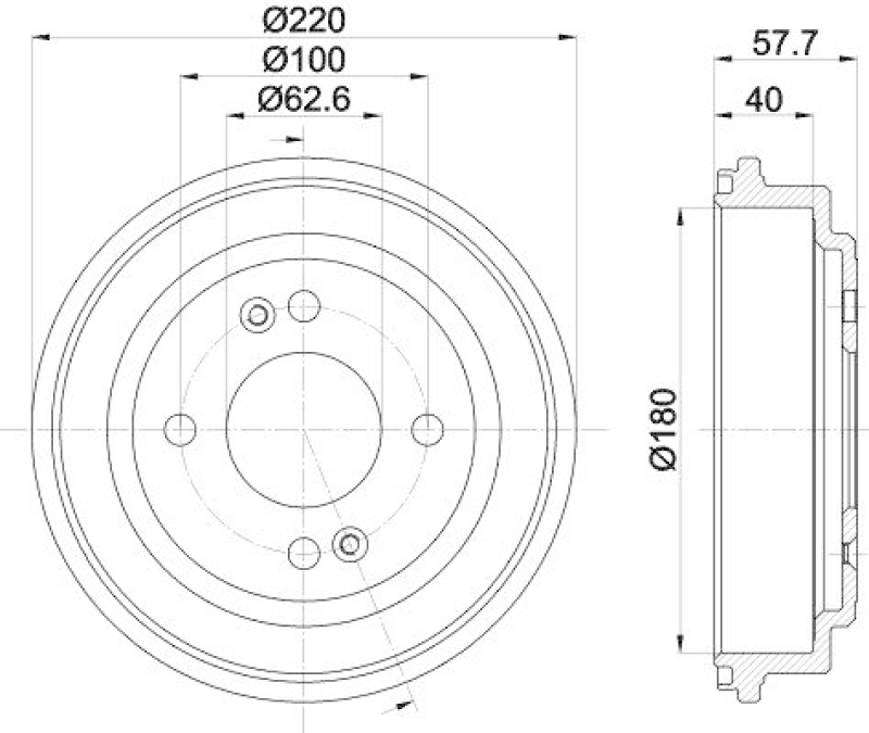 HELLA 8DT 355 303-361 Bremstrommel