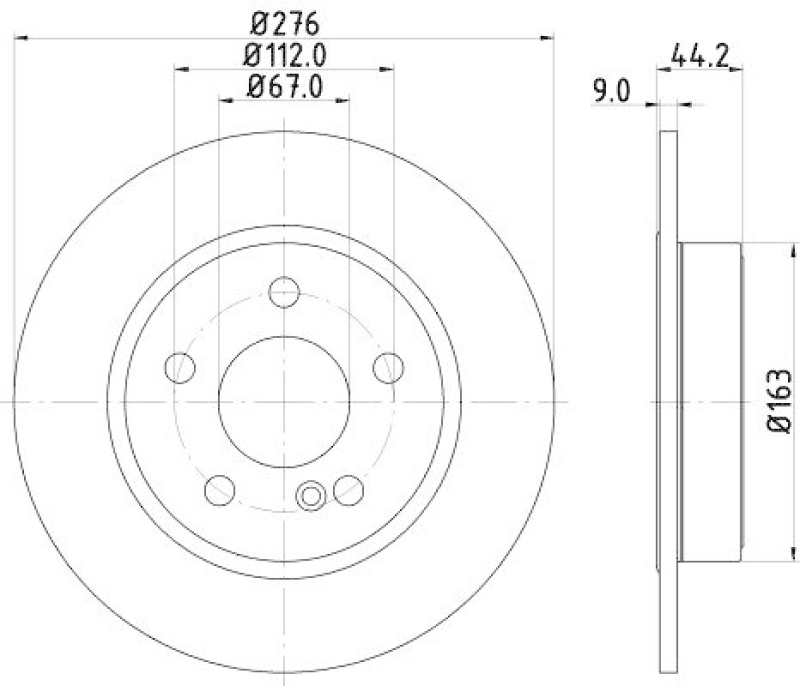 HELLA 8DD 355 119-431 Bremsscheibe für MB